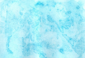 Light blue watercolor background with light rubbed texture. Hand-drawn picture.