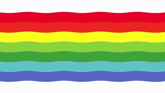 Color Rainbow waved flag. 90's and 80`s style vector isolated objects. stock footage
