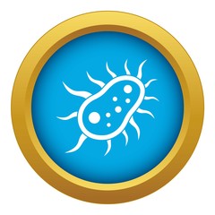 Bacteria centipede icon blue vector isolated on white background for any design