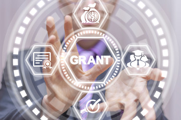 Grants business concept. Grant education. Financial funding conceptual virtual banner.