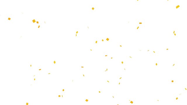 An orange balloon appears on the white background below and explodes. Confetti fly away. Alpha channel