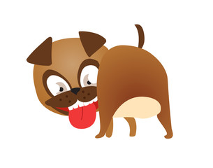 Vector illustration of cute and funny cartoon puppy activity.