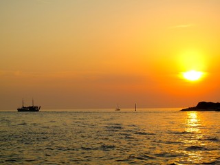 Fototapeta na wymiar Turkey sunset boat
