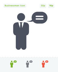 Businessman & Chat Bubble - Sticker Icons