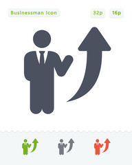 Businessman Raise - Sticker Icons