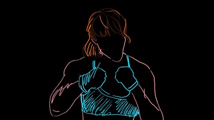 4K digitally painted boxer on black background that loops seamlessly. - Powered by Adobe