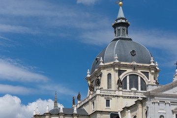 Fototapeta na wymiar Closeup of cathedral dome, Cathedrale Almudena, Madrid