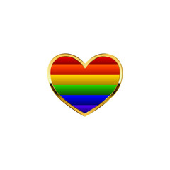 Rainbow Heart Flag Colored LGBT Pride for Lesbian Gay Bisexual and Transgender Design Element