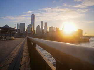 Naklejka na ściany i meble New York City view from Jersey City in the morning