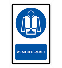 Wear Life Jacket Symbol Sign, Vector Illustration, Isolate On White Background Label .EPS10