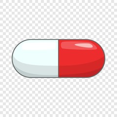 Capsule pill icon. Cartoon illustration of capsule pill vector icon for web design