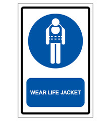 Wear Life Jacket Symbol Sign, Vector Illustration, Isolate On White Background Label .EPS10