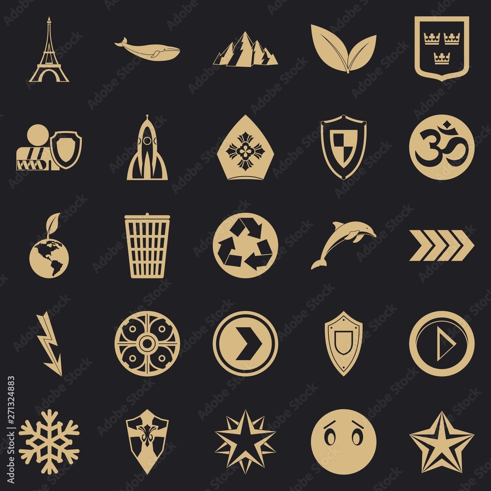 Poster pin icons set. simple set of 25 pin vector icons for web for any design