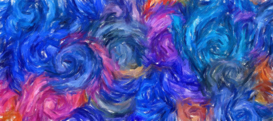 Abstract texture background. Digital design painting impressionism artwork. Hand drawn artistic pattern. Modern art. Good for printed pictures, postcards, posters or wallpapers and textile printing.