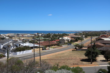 Fototapeta na wymiar View from HMAS Sydney II Memorial to Geraldton, Western Australia