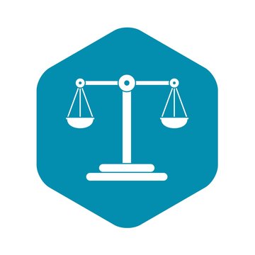 Scales balance icon. Simple illustration of scales balance vector icon for web