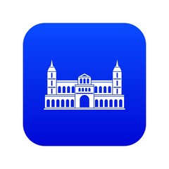 Castle icon digital blue for any design isolated on white vector illustration