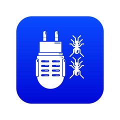 Electric mosquito icon blue vector isolated on white background