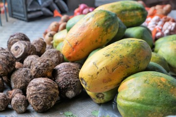 mango auf  dem markt in Victoria auf Seychellen