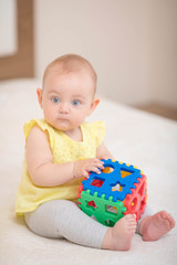 .Baby is sleeping in bed