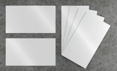 3d render illustration of visit card mockup on a concrete background
