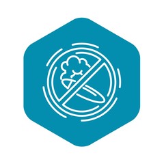 No smoking cigar icon. Outline no smoking cigar vector icon for web design isolated on white background