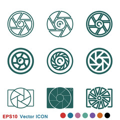 Camera objective icon vector sign symbol for design