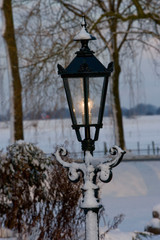 Fototapeta na wymiar Winter Netherlands lantern light