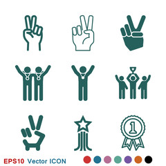 Victory icon vector sign symbol for design