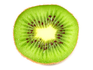 Slices kiwi fruit isolated on white background