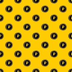 Fototapeta premium Coin ruble pattern seamless vector repeat geometric yellow for any design
