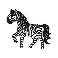 Fototapeta na wymiar Hand-drawn little cute Zebra icon. Vector illustration.