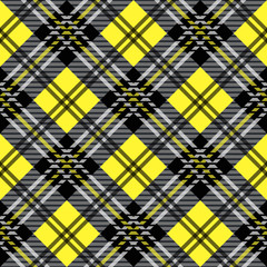 Black And Yellow Lumberjack Tartan Plaid Cloth Texture Pattern