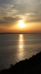 Summer sunset in the Adriatic sea in different ration and tones