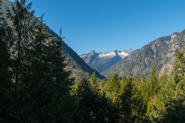 Fototapeta premium The Southern Picket Range viewed from the visitors center in Rockport North Cascades National Park