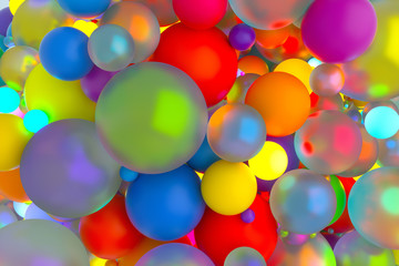 Holiday 3d render of beautiful colorful balls 