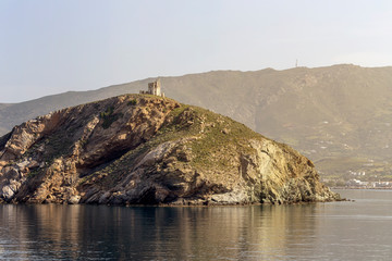 Fototapeta na wymiar The lighthouse on the Andros Island (Cyclades, Europe, Greece)