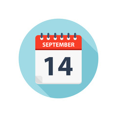 September 14 - Calendar Icon - Round Calendar design template