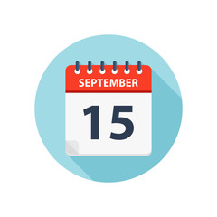 September 15 - Calendar Icon - Round Calendar design template