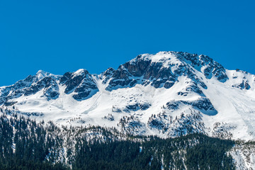 View of mountains in British Columbia, Canada.