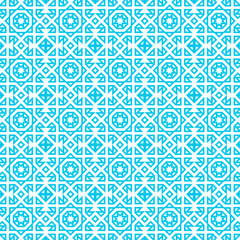 Blue and white pattern with simple geometric ornament