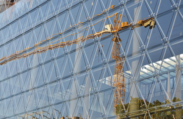 construction building site in the city  - obrazy, fototapety, plakaty