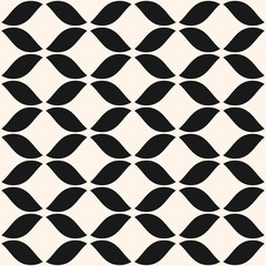 Vector monochrome mesh seamless pattern. Simple geometric curved grid texture
