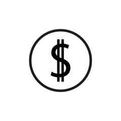 dollar sign. flat vector icon