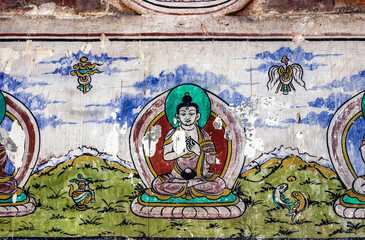 buddha painting on wall in nepal