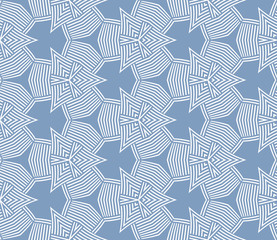 Blue and white pattern with geometric ornament