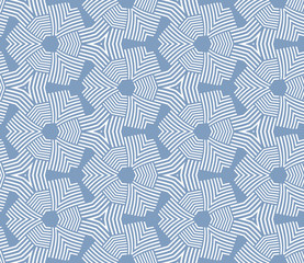 Blue and white pattern with geometric ornament