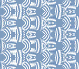 Blue and white pattern with geometric ornament