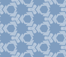 Blue and white pattern with geometric ornament