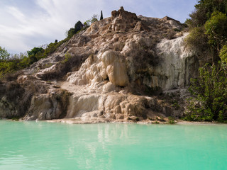 Fototapeta na wymiar Natural swimming pool with thermal spring water.